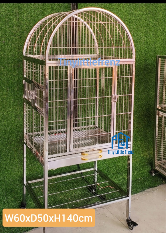 304 Stainless Steel Parrot Cage 60cm | Dome Top