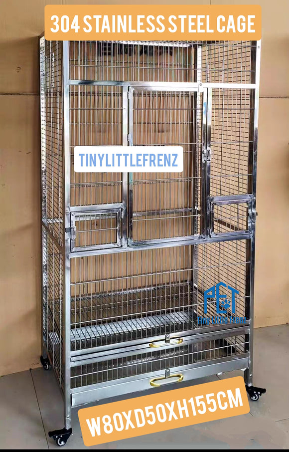 304 Stainless Steel Parrot Cage 80cm Large