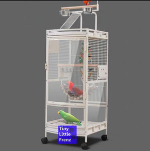 Heavy Duty Steel & Acrylic Parrot Cage 46cm T22-078