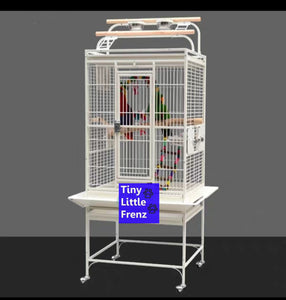 Heavy Duty Steel Parrot Cage 60cm Double Perch Playtop