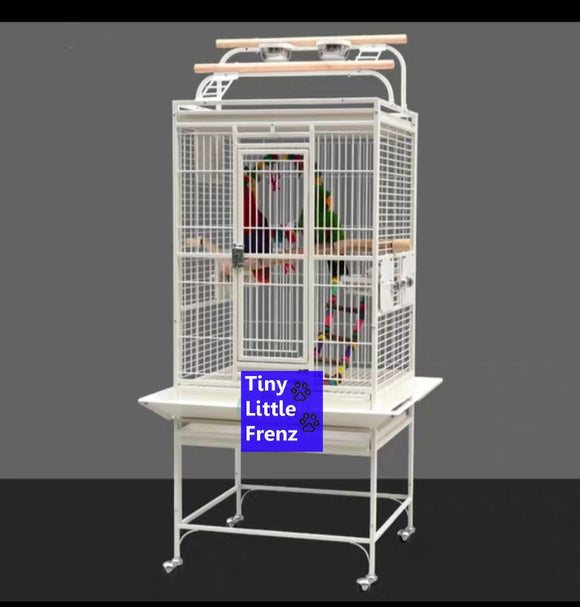 Heavy Duty Steel Parrot Cage 60cm Double Perch Playtop