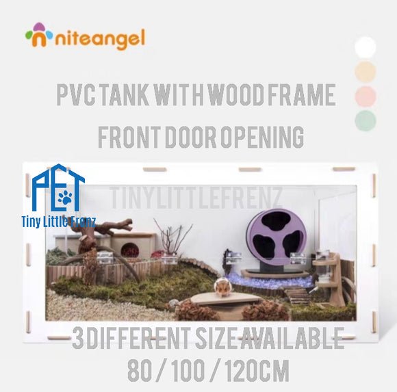 Niteangel 80 / 100 / 120cm PVC + MDF Wood Frame Tank W/ Front Door Opening