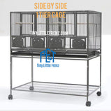 Heavy Duty Steel Side By Side Parrot Cage 3 Tier | Breeder Cage